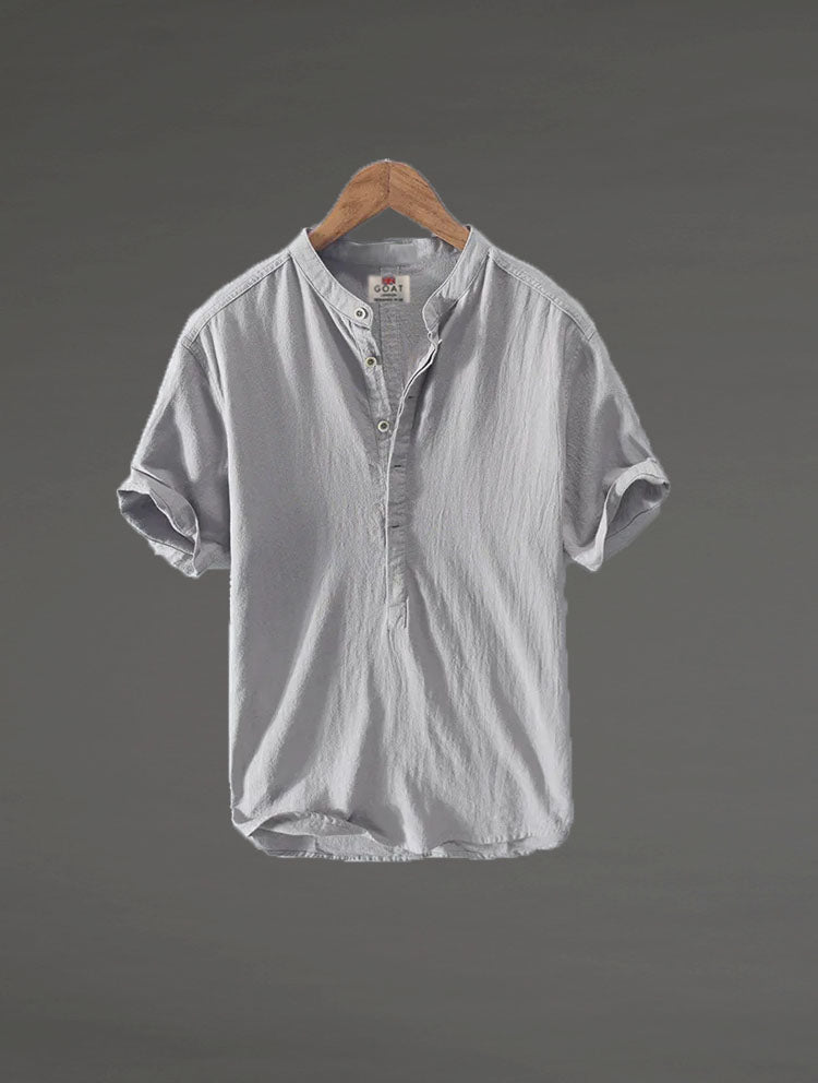 Camisa de lino Manga corta Blanca
