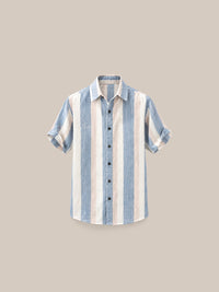 Thumbnail for Camisa Marylebone 100% Lino celeste - GOAT LONDON