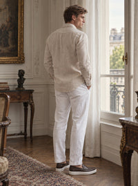 Thumbnail for Camisa Holborn 100% lino - beige espaldas