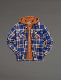 Thumbnail for Campera Liviana a cuadros Con Capucha