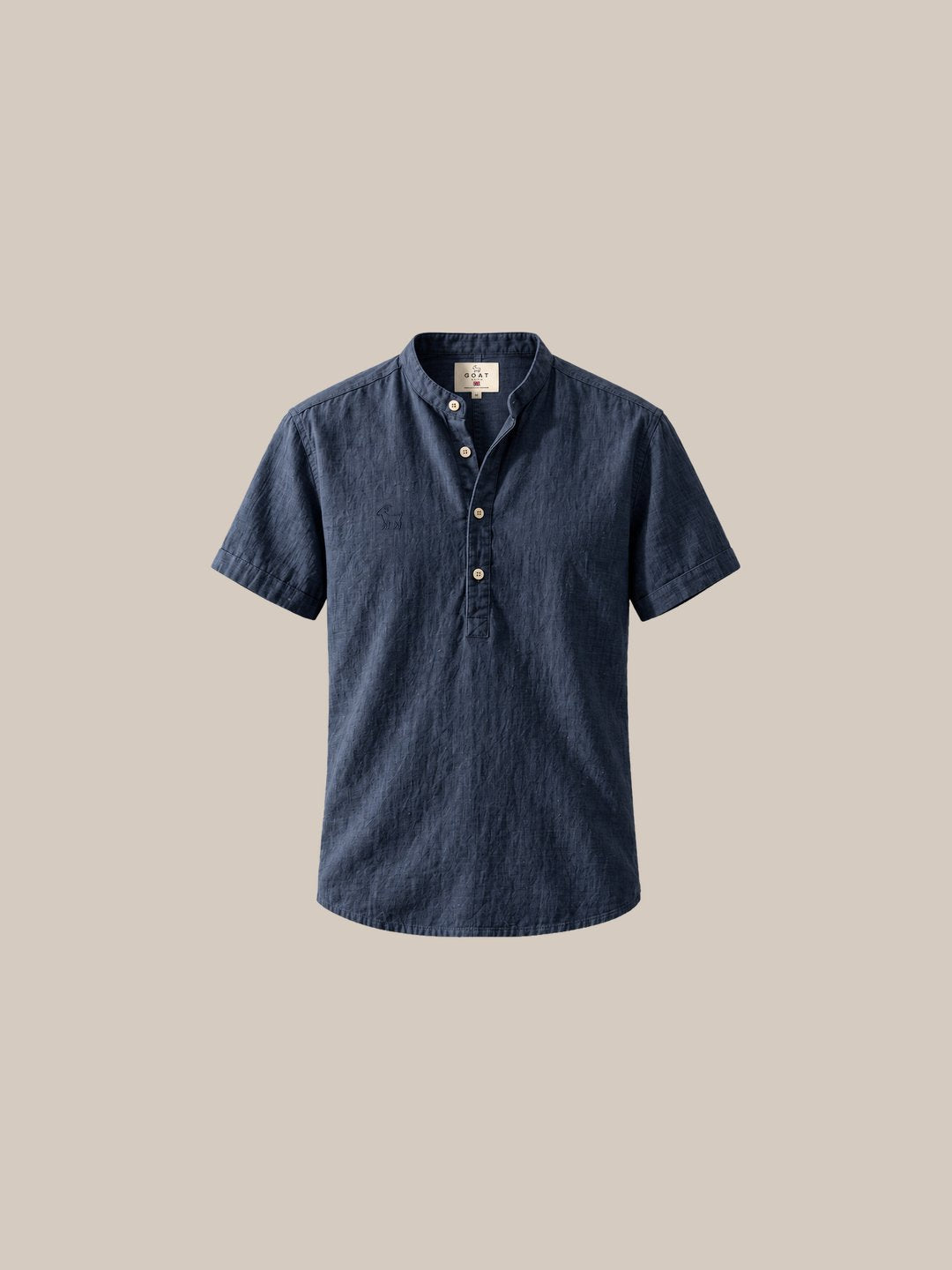 Camisa de lino Manga corta Azul Marino - 2 azul - IA Gemini.jpg