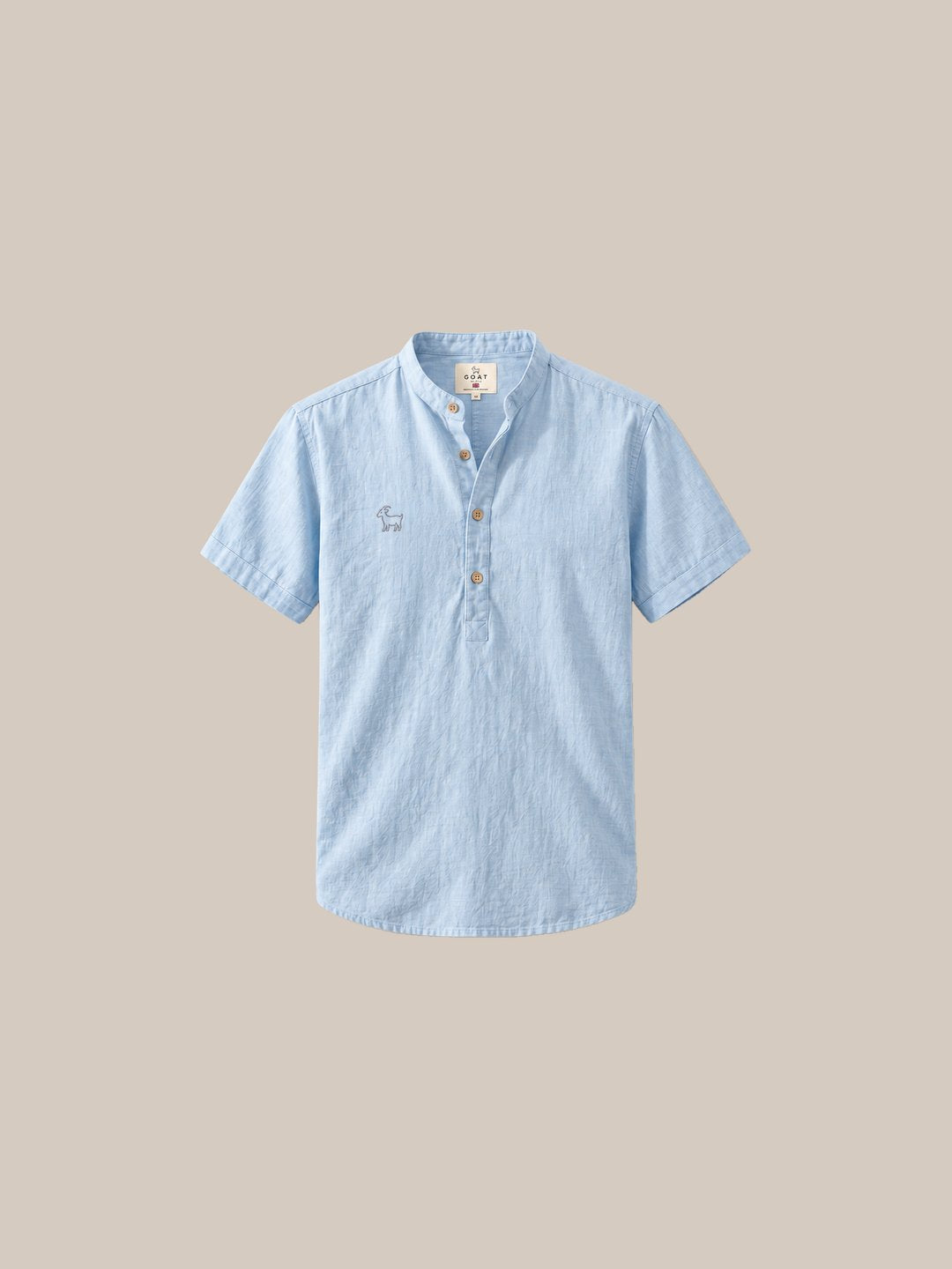 Camisa de lino Manga corta Azul Marino - 2 celeste - IA Gemini.jpg