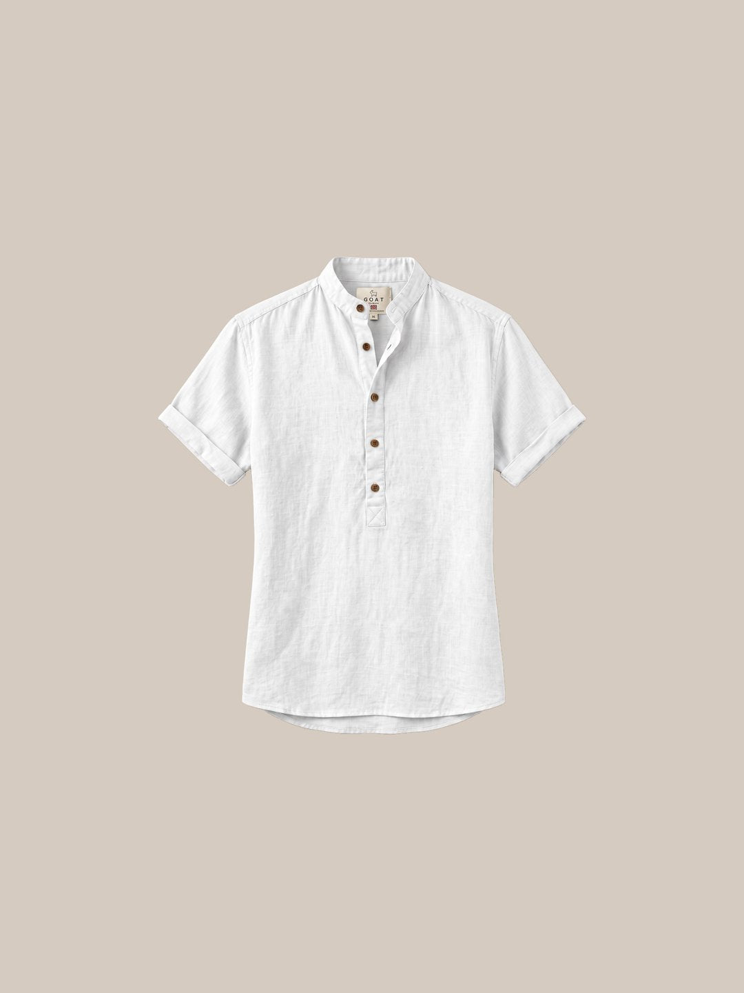 Camisa de lino Manga corta Azul Marino - 1 blanco - IA Gemini.jpg