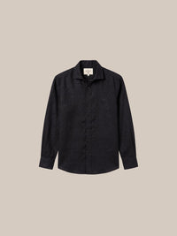 Thumbnail for Camisa Savile Row Black Linen - plano