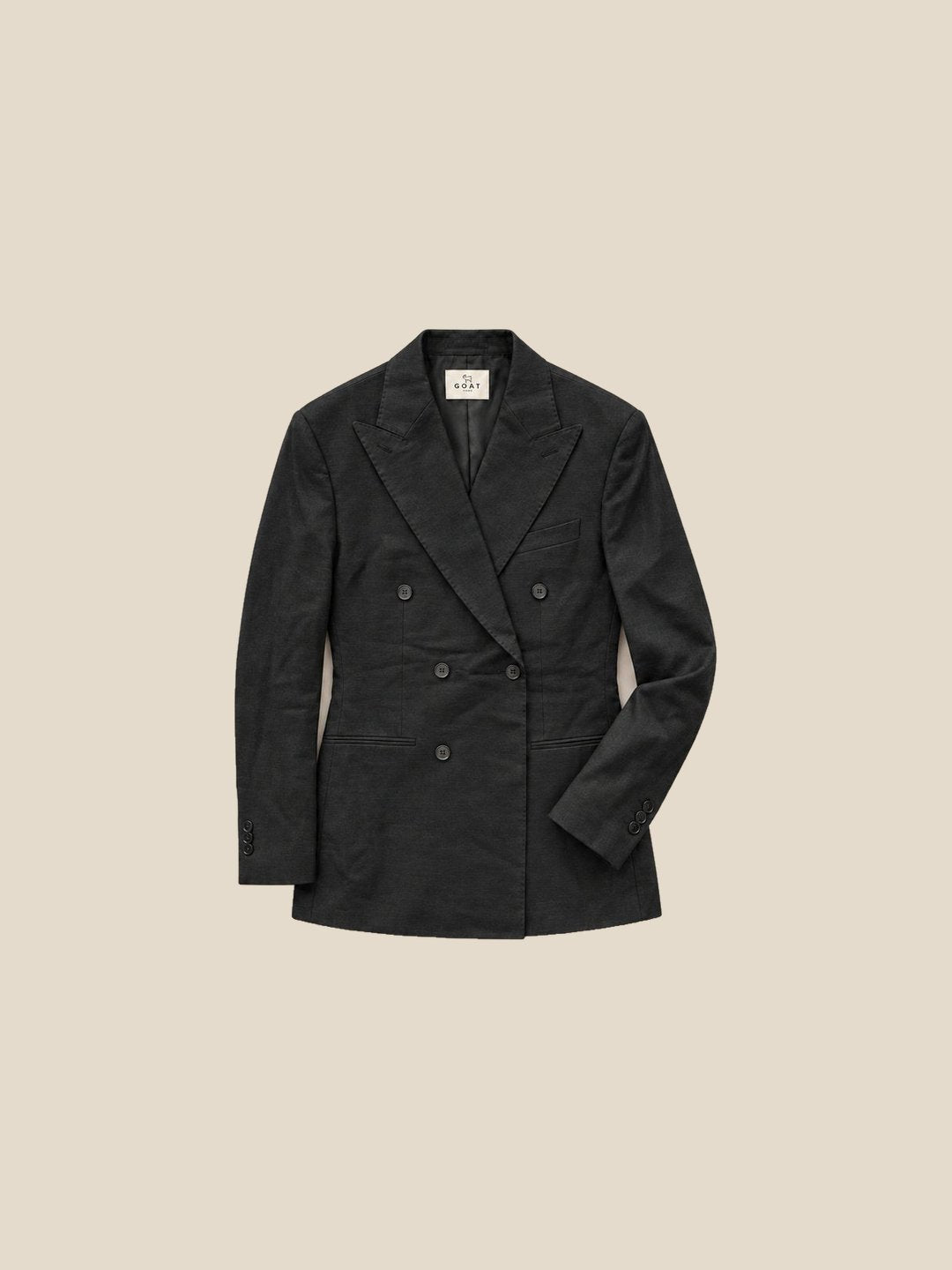 Blazer St James's Linen Double-Breasted - negro flat