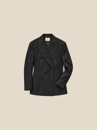 Thumbnail for Blazer St James's Linen Double-Breasted - negro flat