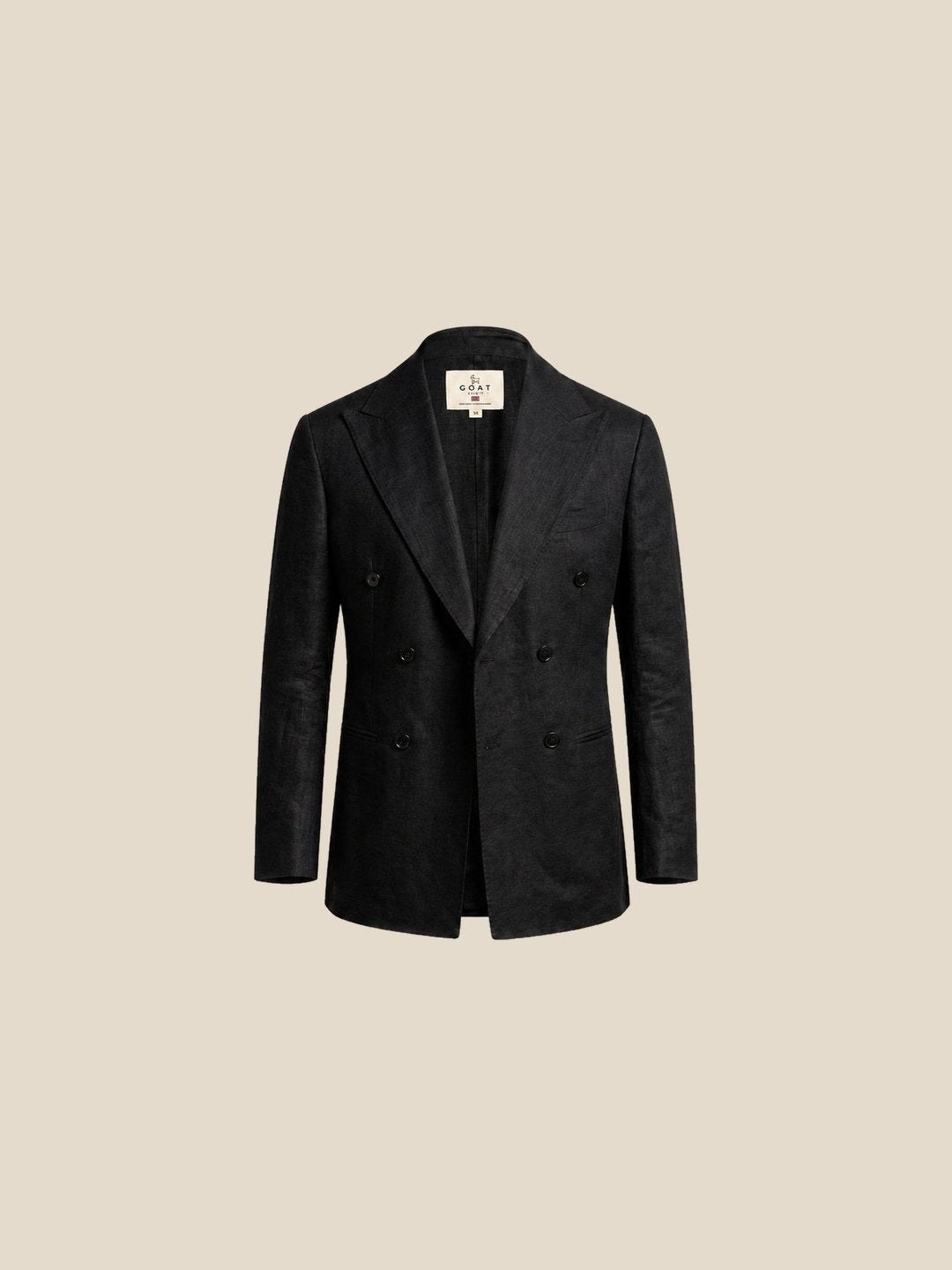 Blazer St James's Linen Double-Breasted - negro frente 55