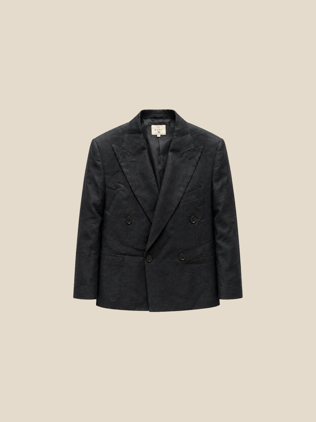 Blazer St James's Linen Double-Breasted - negro detalle