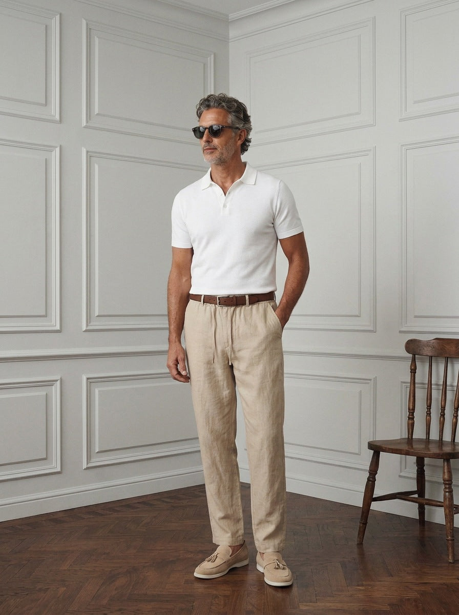 Polo Chemise — Polo Chemise blanco - Modelo A2 de pie.jpg