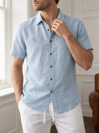 Thumbnail for Camisa Westminster 100% de lino — Westminster celeste - Modelo H detalle GPT.jpg