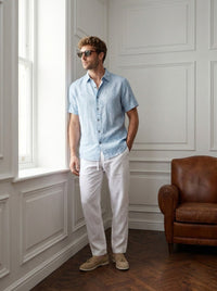 Thumbnail for Camisa Westminster 100% de lino — Westminster celeste - Modelo H ventana.jpg