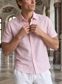 Thumbnail for Camisa 100% Lino (Black Line) — Black Line rosa - Modelo E detalle.jpg