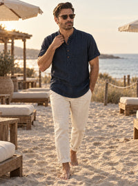 Thumbnail for Camisa Goat London Classic — Classic azul - Modelo 1 playa GPT.jpg