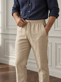 Thumbnail for Pantalon de Bambula y lino — Pantalon lino kaki - modelo detalle GPT.jpg
