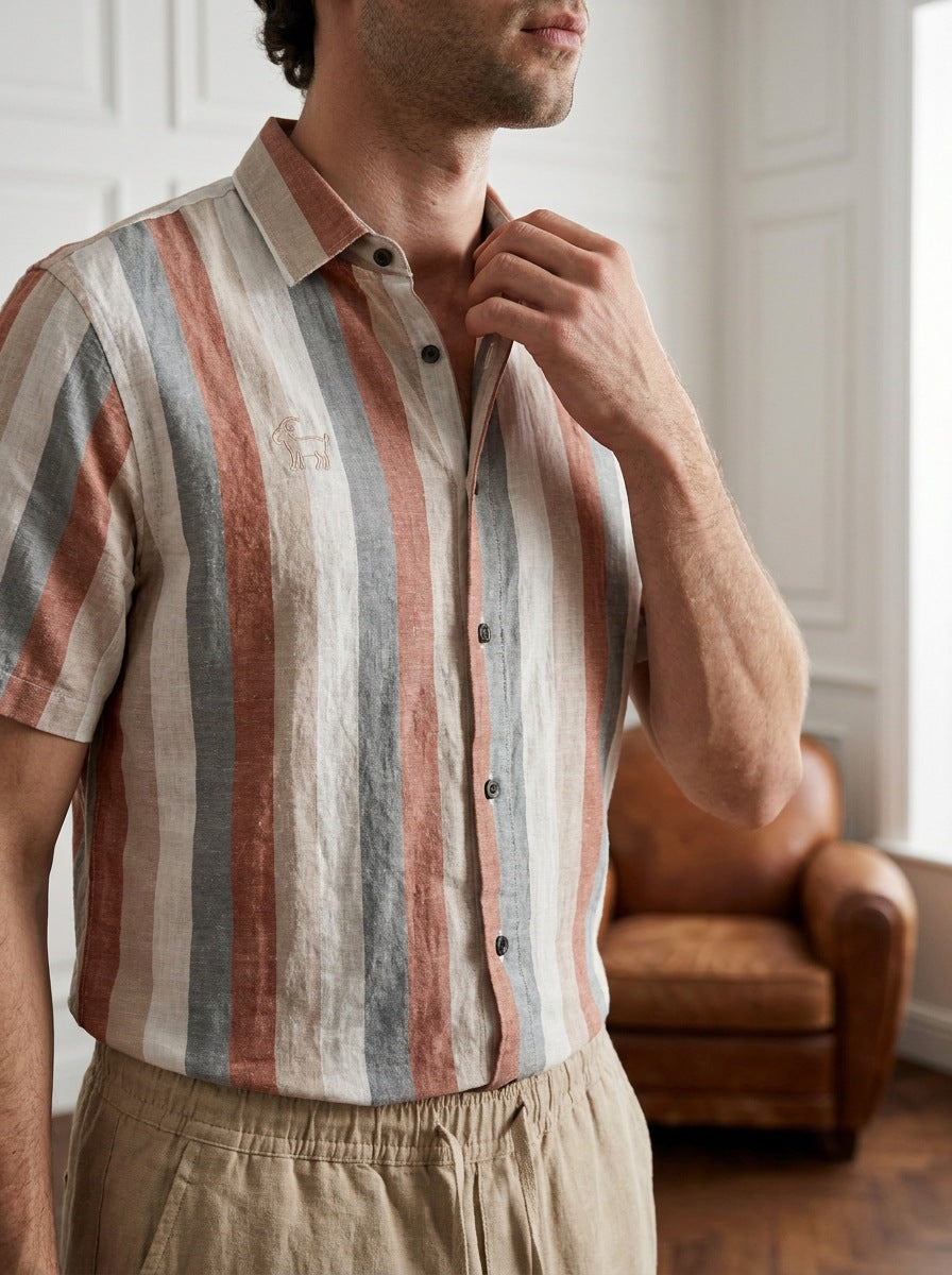 Camisa Marylebone 100% Lino — Marylebone marron - Modelo G detalle.jpg