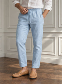 Thumbnail for Pantalon de Bambula y lino — Pantalon lino celeste - modelo detalle GPT.jpg