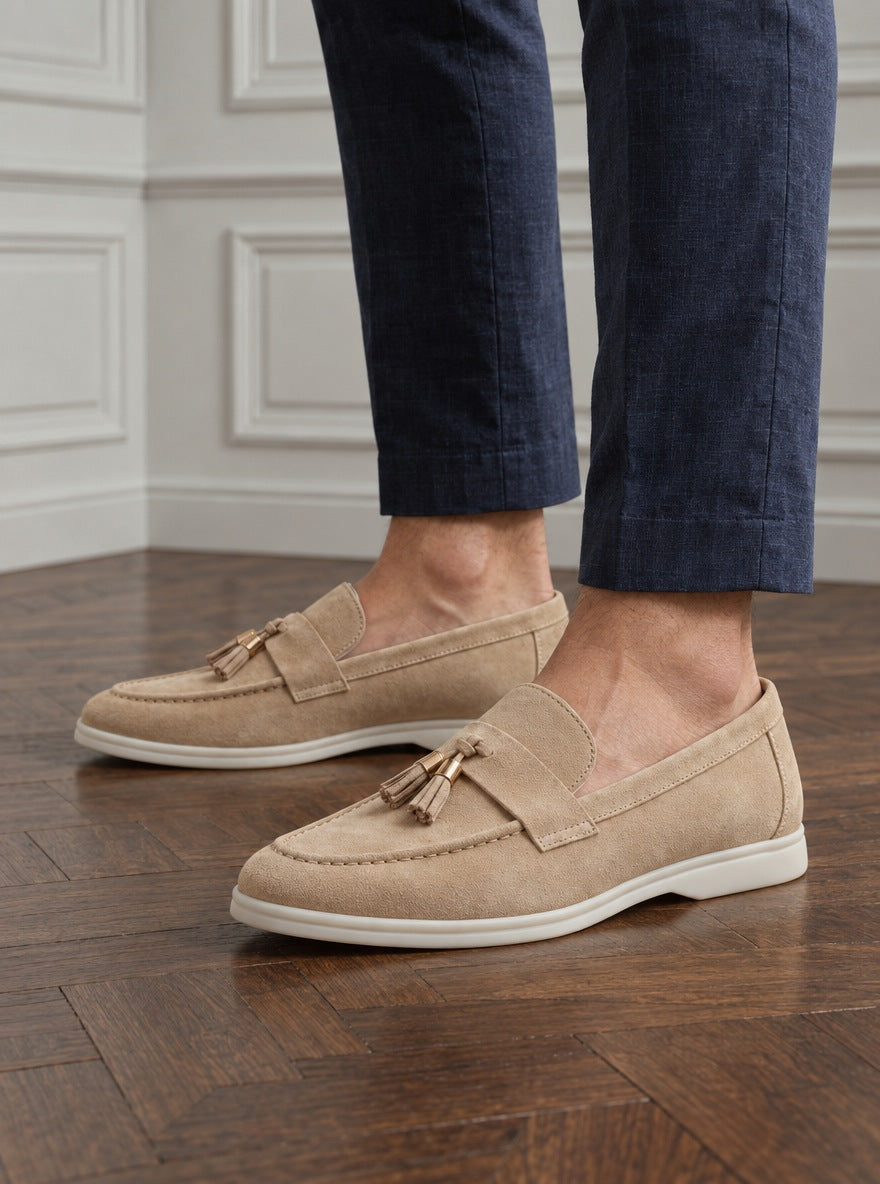 Mocasín Belsize Suede Tassel — Belsize kaki - modelo detalle GPT.jpg