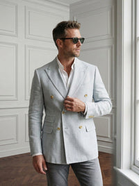 Thumbnail for Blazer Regent's Park Double-Breasted — Regent's Park celeste - primer plano dia.jpg
