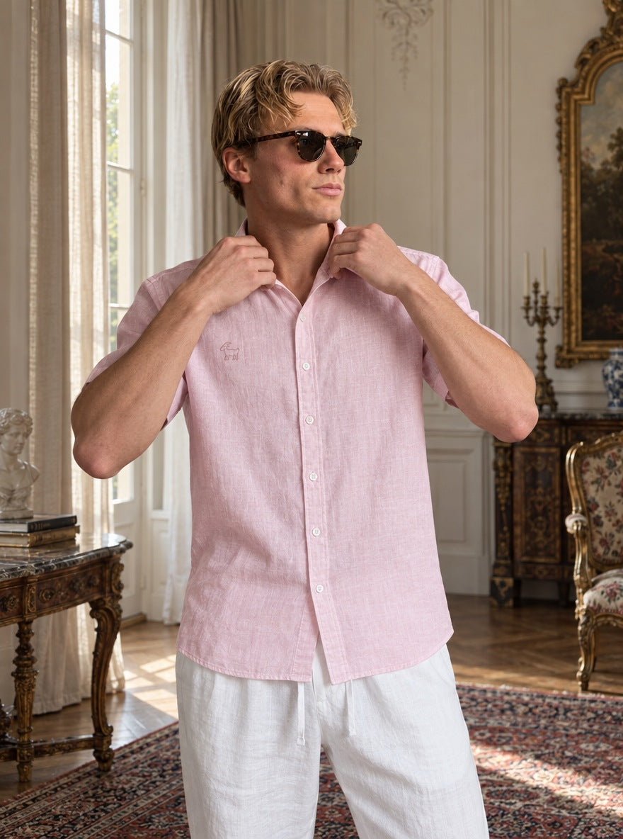 Camisa 100% Lino (Black Line) — Black Line rosa - Modelo E cuello.jpg