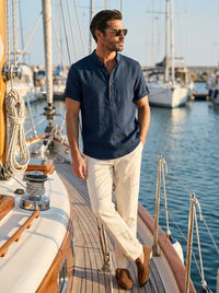 Thumbnail for Camisa Goat London Classic — Classic azul - Modelo 1 puerto.jpg
