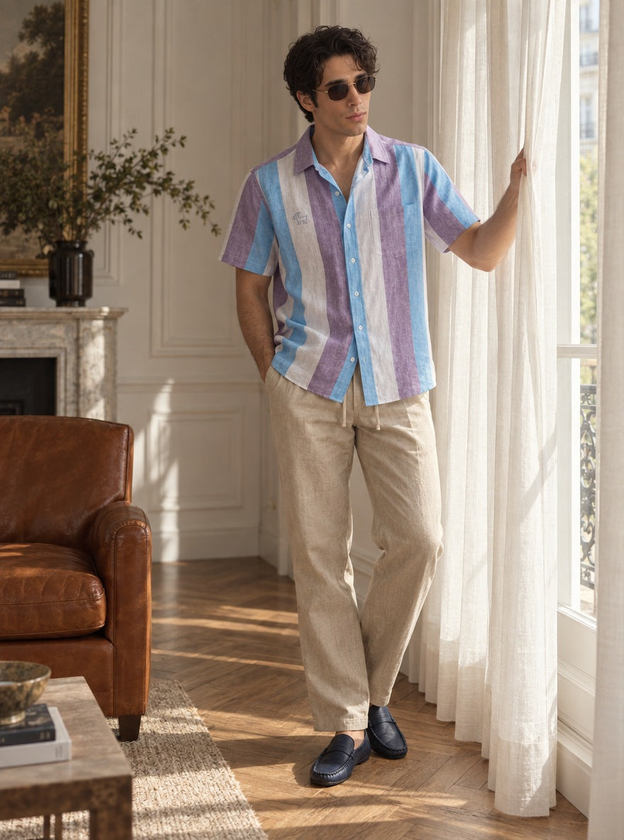 Camisa London Eye (100% lino) — London Eye celeste - Modelo N detalle GPT.jpg