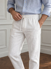 Thumbnail for Pantalon de Bambula y lino — Pantalon lino blanco - modelo detalle GPT.jpg