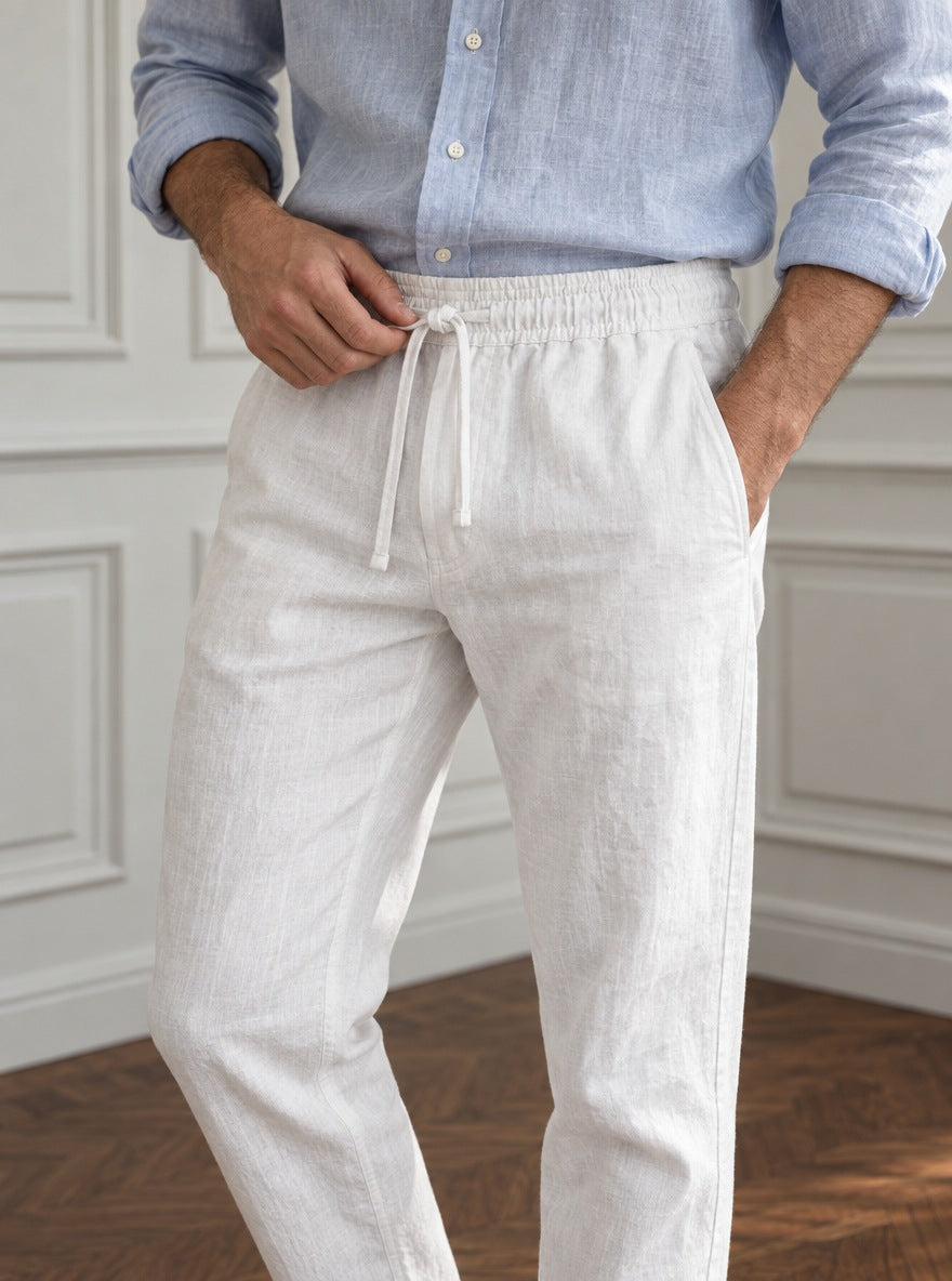 Pantalon de Bambula y lino — Pantalon lino blanco - modelo detalle GPT.jpg