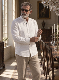 Thumbnail for Camisa de Lino Camberwell — Camberwell blanca - Modelo S detalle GPT.jpg