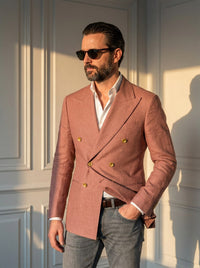 Thumbnail for Blazer Bond Street Double-Breasted — Bond Street rosa - plano medio atardecer.jpg