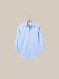 Thumbnail for Camisa Knightsbridge Sky Blue Poplin — Modelo 53 celeste arremangada - IA.jpg