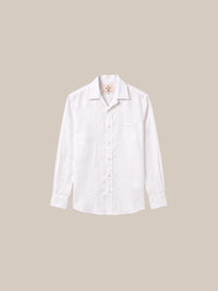 Thumbnail for Camisa Chelsea Linen Camp Collar — Modelo 56 blanca plano - IA.jpg