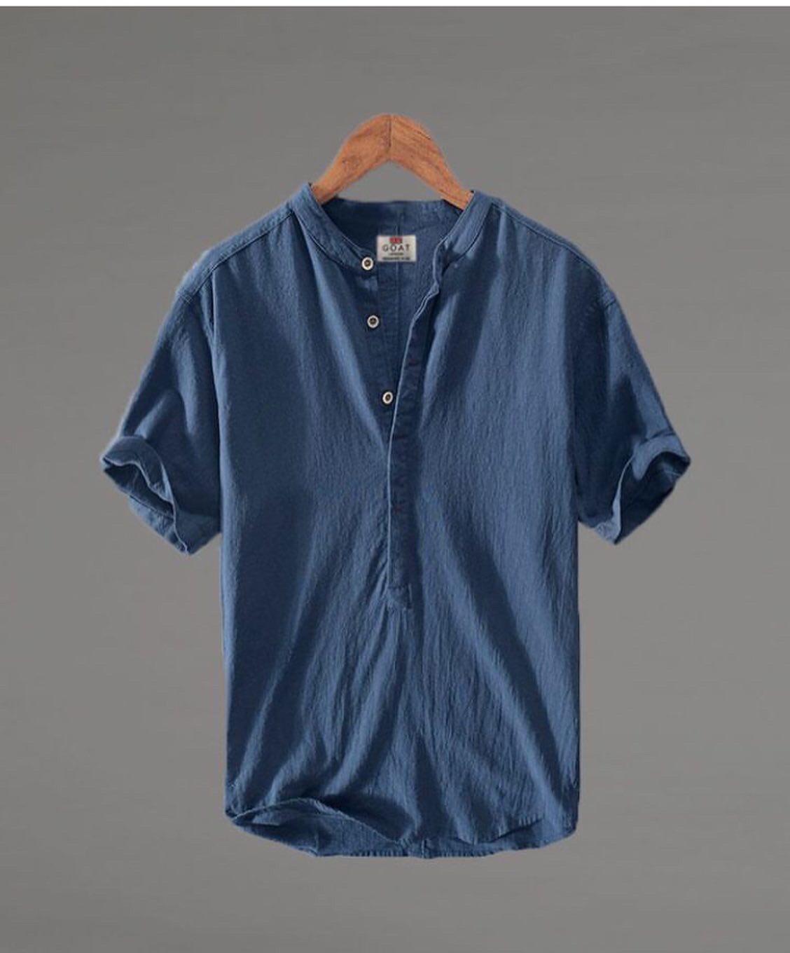 Camisa de lino Manga corta Blanca